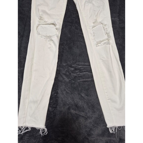Pacsun White High Rise Skinny Jeggings Jeans Sz 23 Distressed Ripped Frayed Hem - Picture 5 of 5